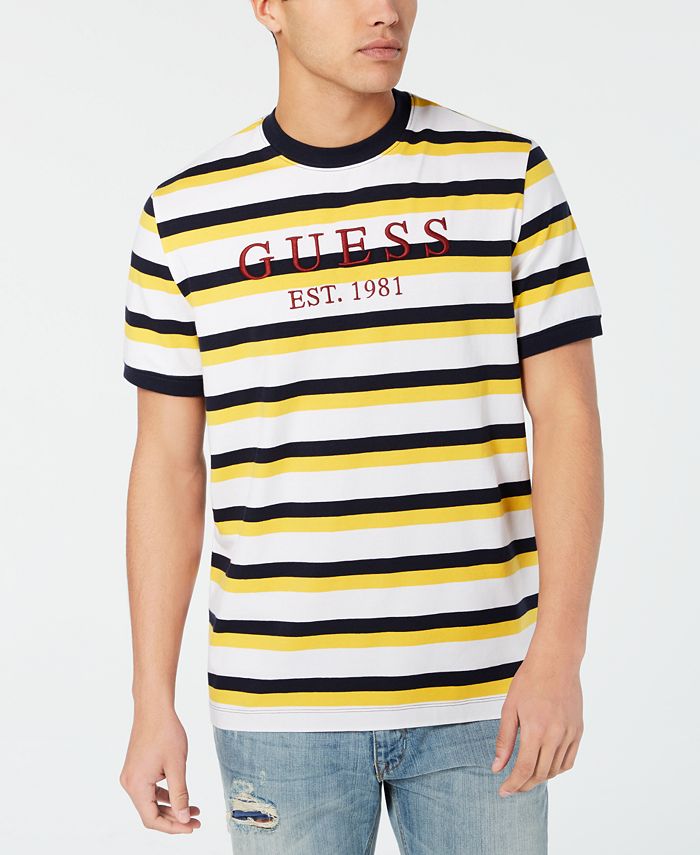 GUESS Men's Striped Logo T-Shirt & Reviews - T-Shirts - Men - Macy's