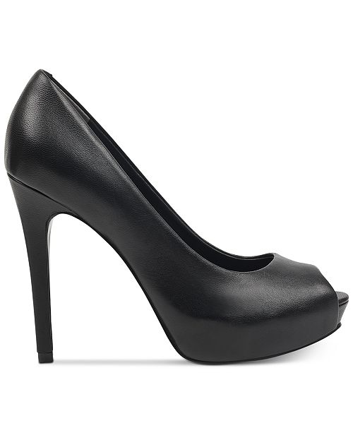 guess women's honora peep toe platform pumps
