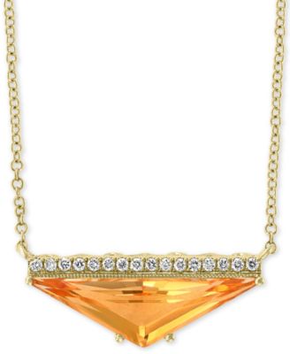 EFFY Collection - Citrine (2-1/3 ct. t.w.) & Diamond Accent 18" Pendant Necklace in 14k Gold