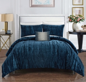 Chic Home Westmont 4 Piece Queen Comforter Set Bedding In Navy Modesens