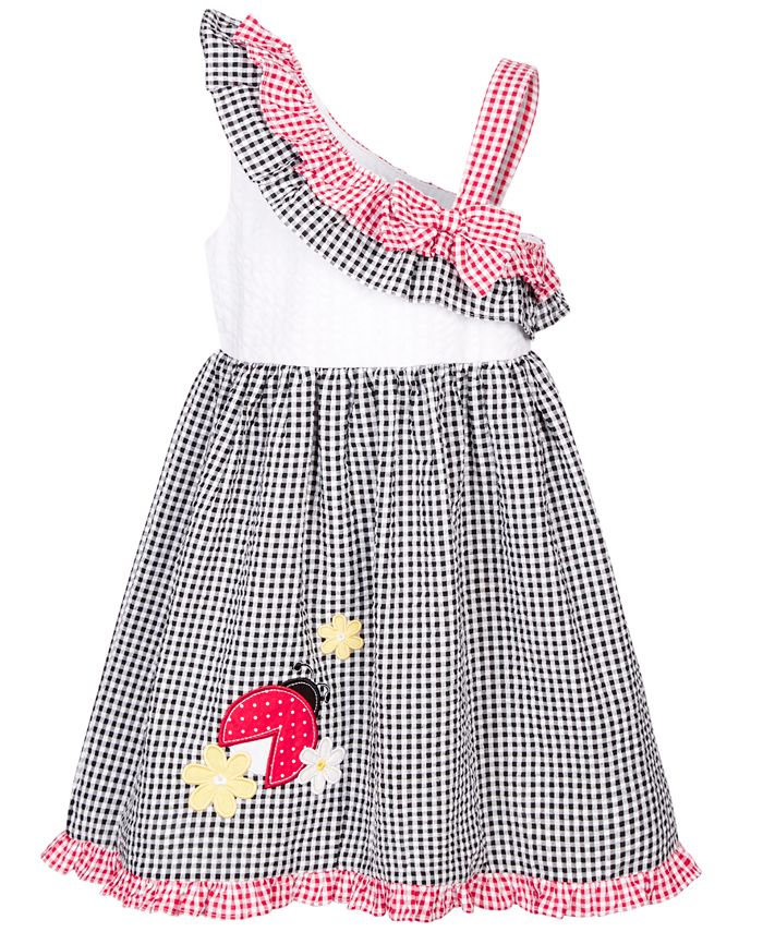 Good Lad Little Girls Ladybug Gingham Seersucker Dress - Macy's