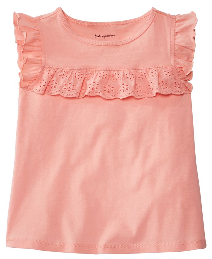 First Impressions Toddler Girls Eyelet Ruffle Top, Created for Macy's Macy's