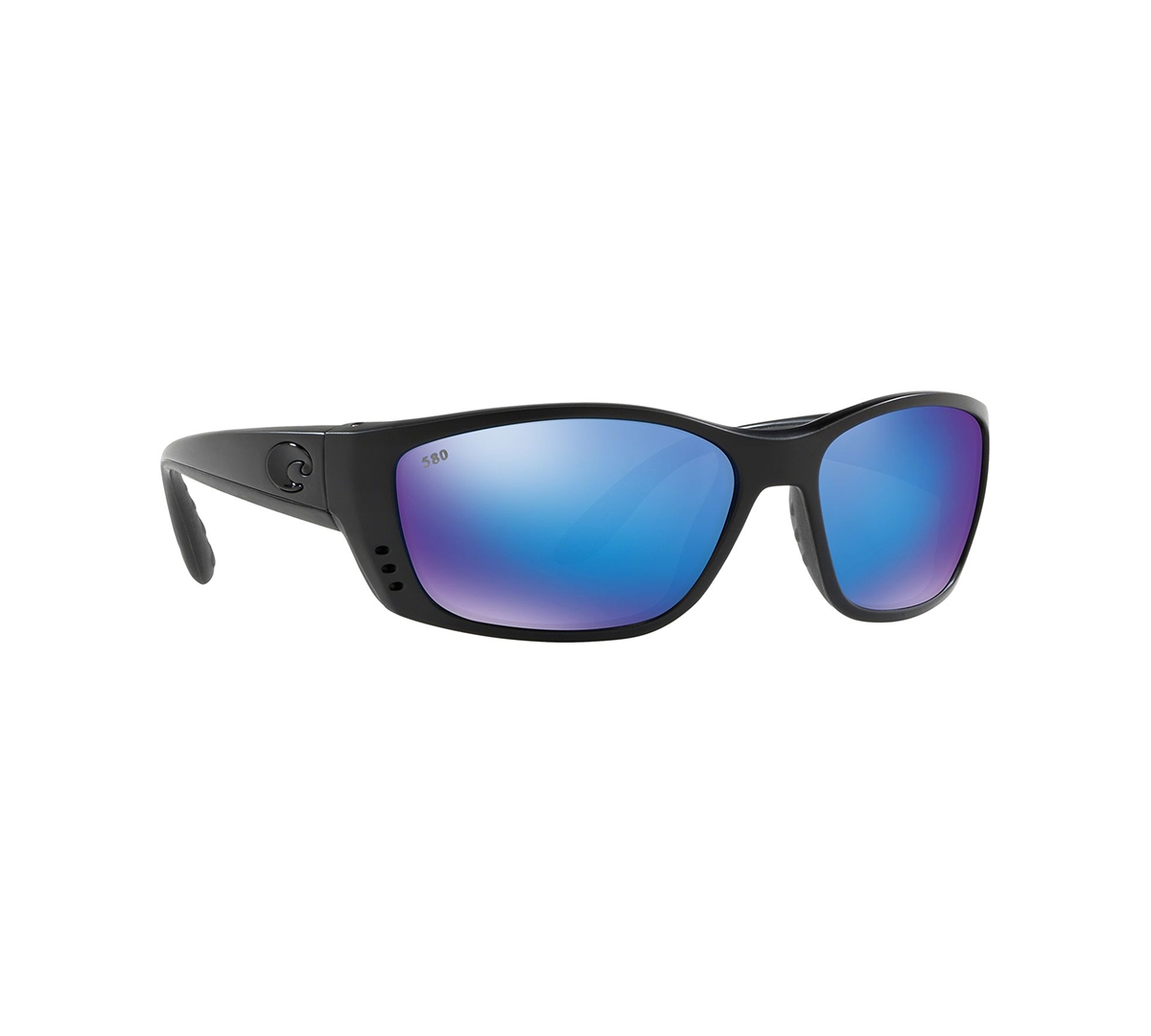 Shop Costa Del Mar Polarized Sunglasses, Fisch 64 In Black Black,blue Mirror