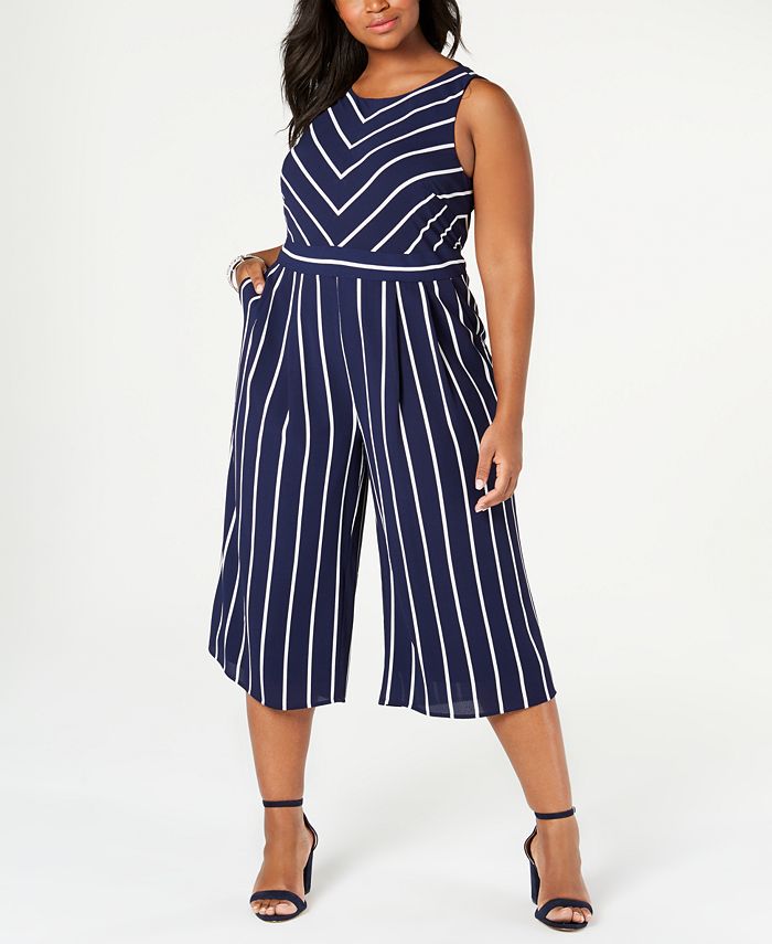 Plus new arrivals striped jumpsuit
