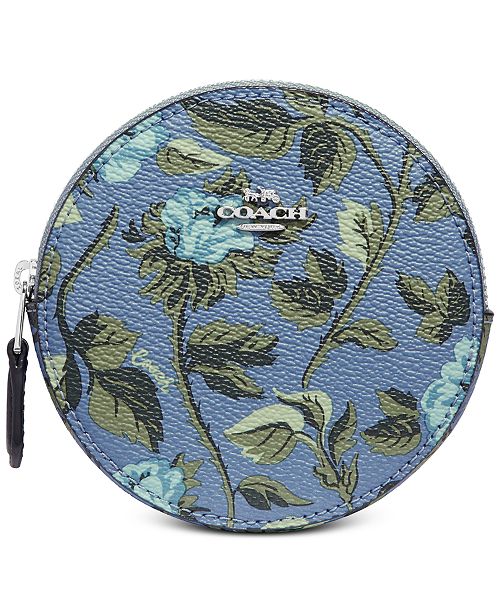 COACH Floral Round Coin Purse & Reviews - Handbags & Accessories - Macy&#39;s
