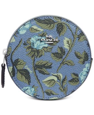 COACH®  Circular Coin Pouch In Signature Canas With Country Floral Print