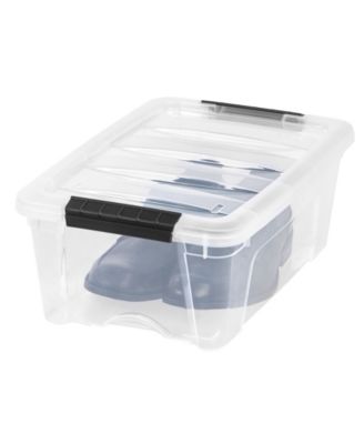 12.95qt Clear View Plastic Storage Bin with Lid and Secure Latching Buckles