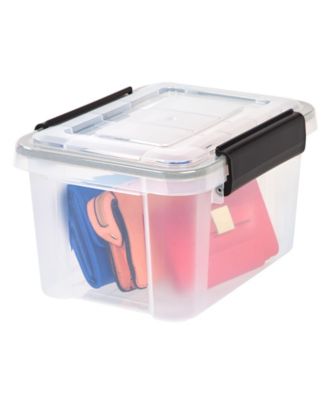 USA 6 Qt. Plastic Storage Bins with Sealed Lids, Clear Gasket Box, Airtight Containers 6Pk