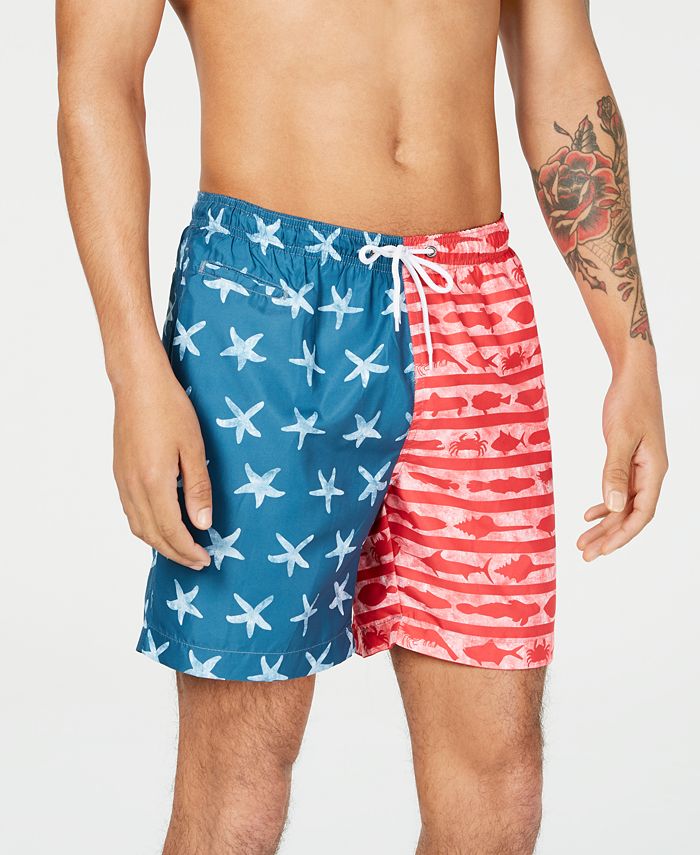 Trunks Surf Swim Co Men S American Flag Print 6 Swim Trunks Reviews Swimwear Men Macy S