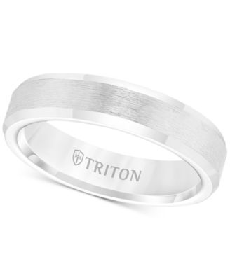 Men's white tungsten hot sale wedding bands