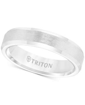 image of Triton Men-s White Tungsten Carbide Ring, Wedding Band (5mm)