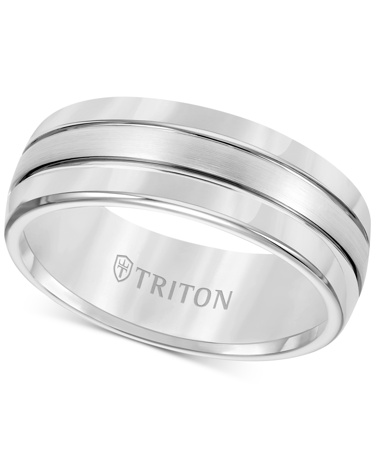 Men's Tungsten Carbide Ring, Comfort Fit Wedding Band (8mm) - Tungsten