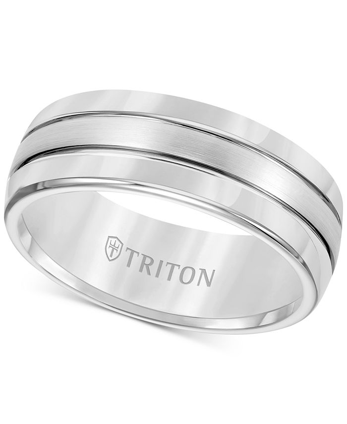Triton - Men's Tungsten Carbide Ring, Comfort Fit Wedding Band (8mm)