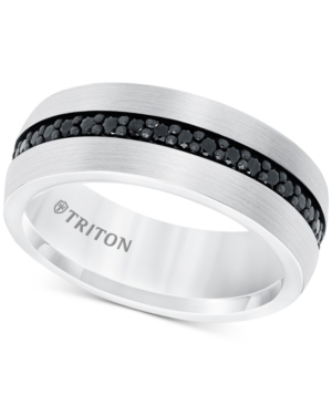 image of Black Sapphire Band (7/8 ct. t.w.) in White Tungsten Carbide