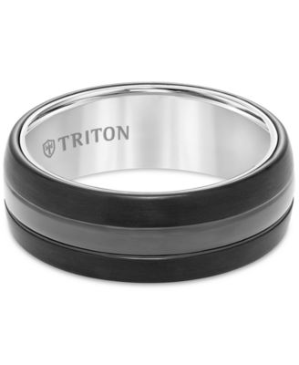 Men's Satin Finish Band in Black Tungsten Carbide