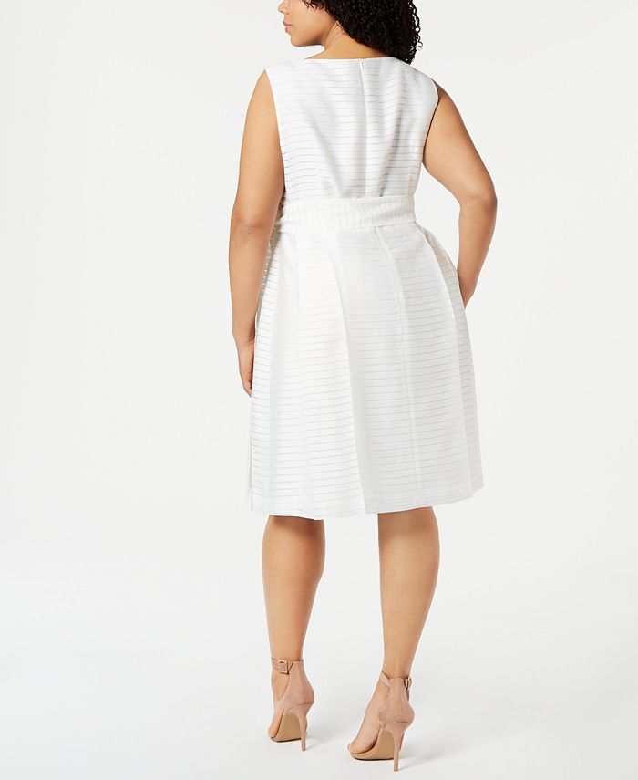 Anne Klein Plus Size Damask Stripe Dress - Macy's