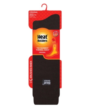 Heat Holders Men's Original Long Solid Thermal Socks In Black
