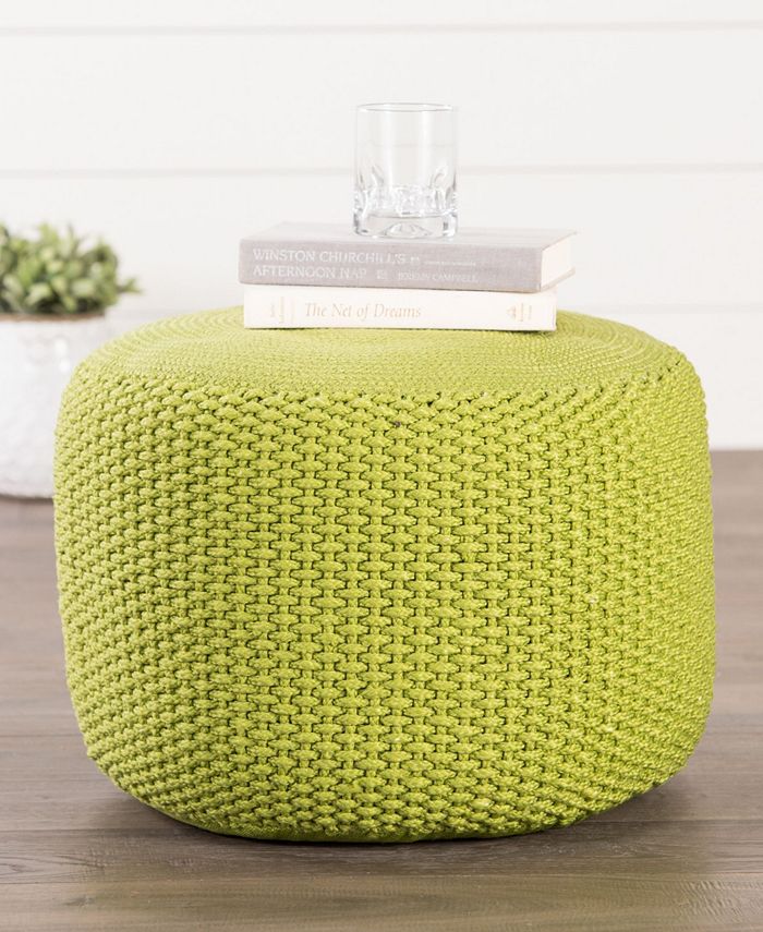 Jaipur Living Viridis Green Solid Square Indoor/ Outdoor Pouf Macy's
