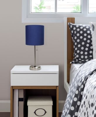 Lime Lights Stick Lamp with Charging Outlet and Fabric Shade