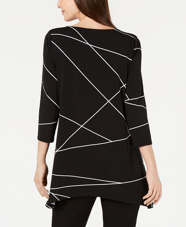 Tunique Blouse Alfani - Noir Et Blanc - Taille 20W Plus - Occasion Très Bon État
