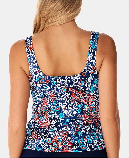 Swim Solutions Printed Mastectomy Tankini Top, Created for Macy's ...