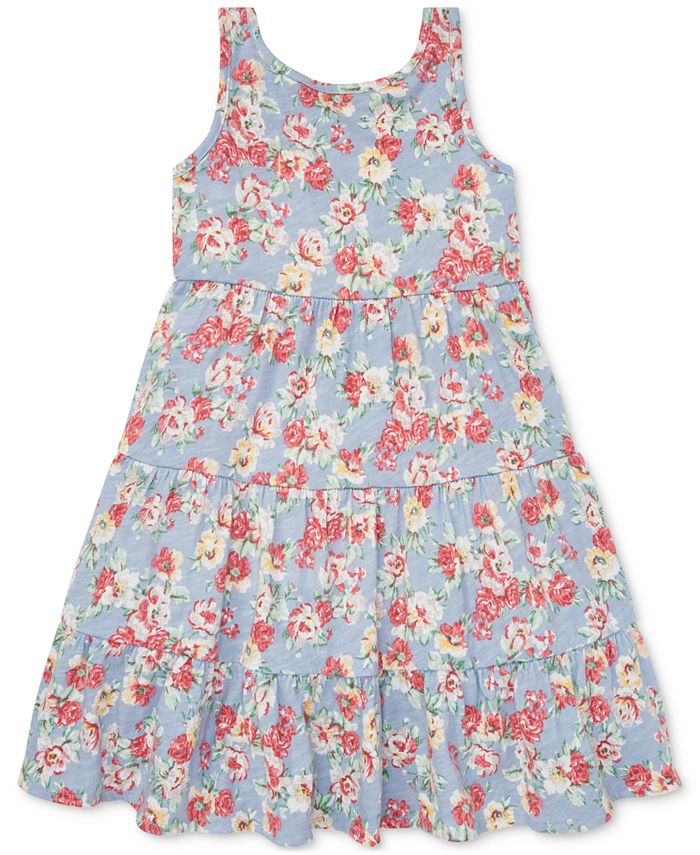 Polo Ralph Lauren Toddler Girls Floral Cotton Jersey Dress - Macy's