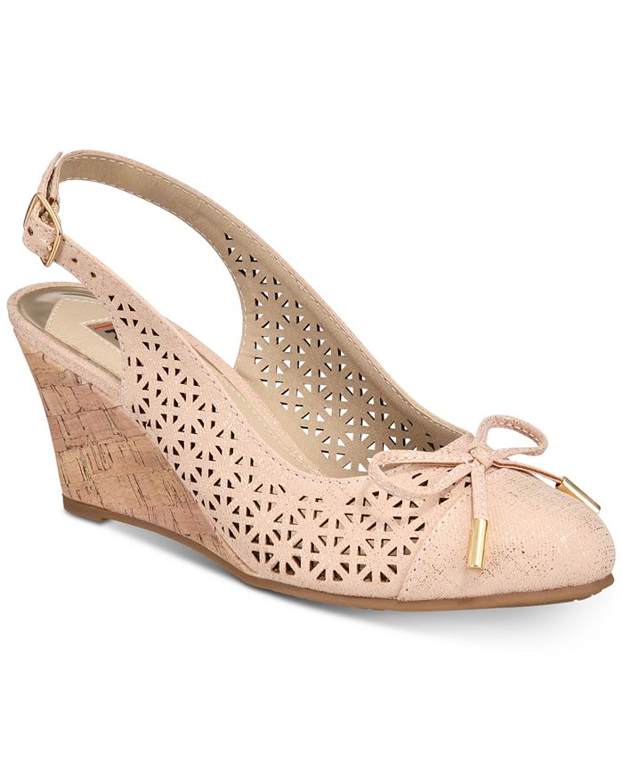 Macys nude wedges best sale