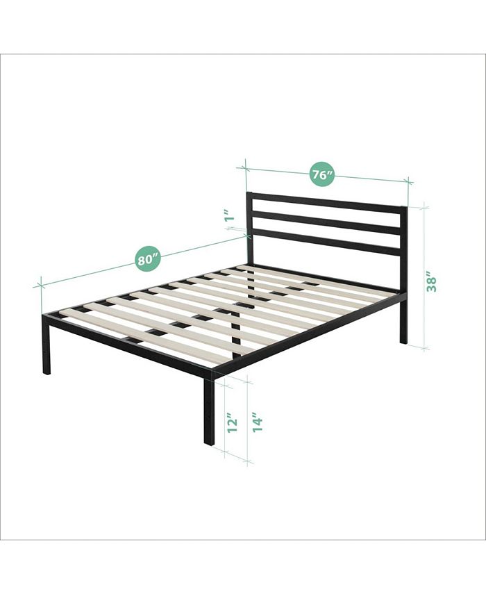 Zinus Mia 14 Inch Platform Metal Bed Frame with Headboard / Strong Wood