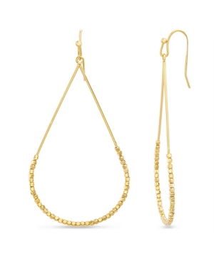 image of Kensie Women-s Polished Beaded Teardrop Shaped Drop Hook Earrings