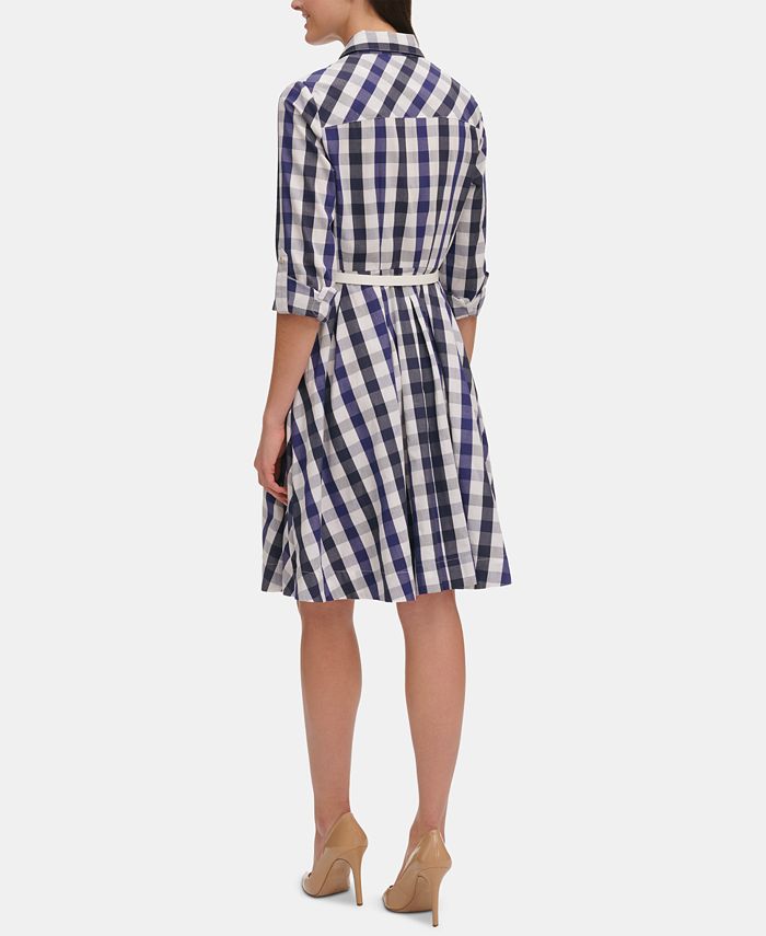 Tommy Hilfiger Belted Plaid Shirtdress - Macy's