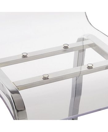 Inspire Q Moore Clear Acrylic Swivel, Clear Acrylic Swivel High Back Bar Stools