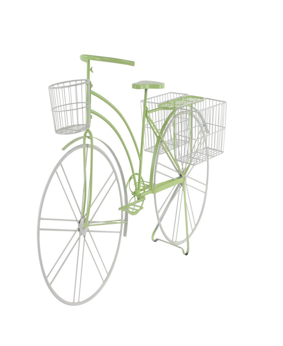 Eclectic Tin Bicycle Plant Stand - White/Green