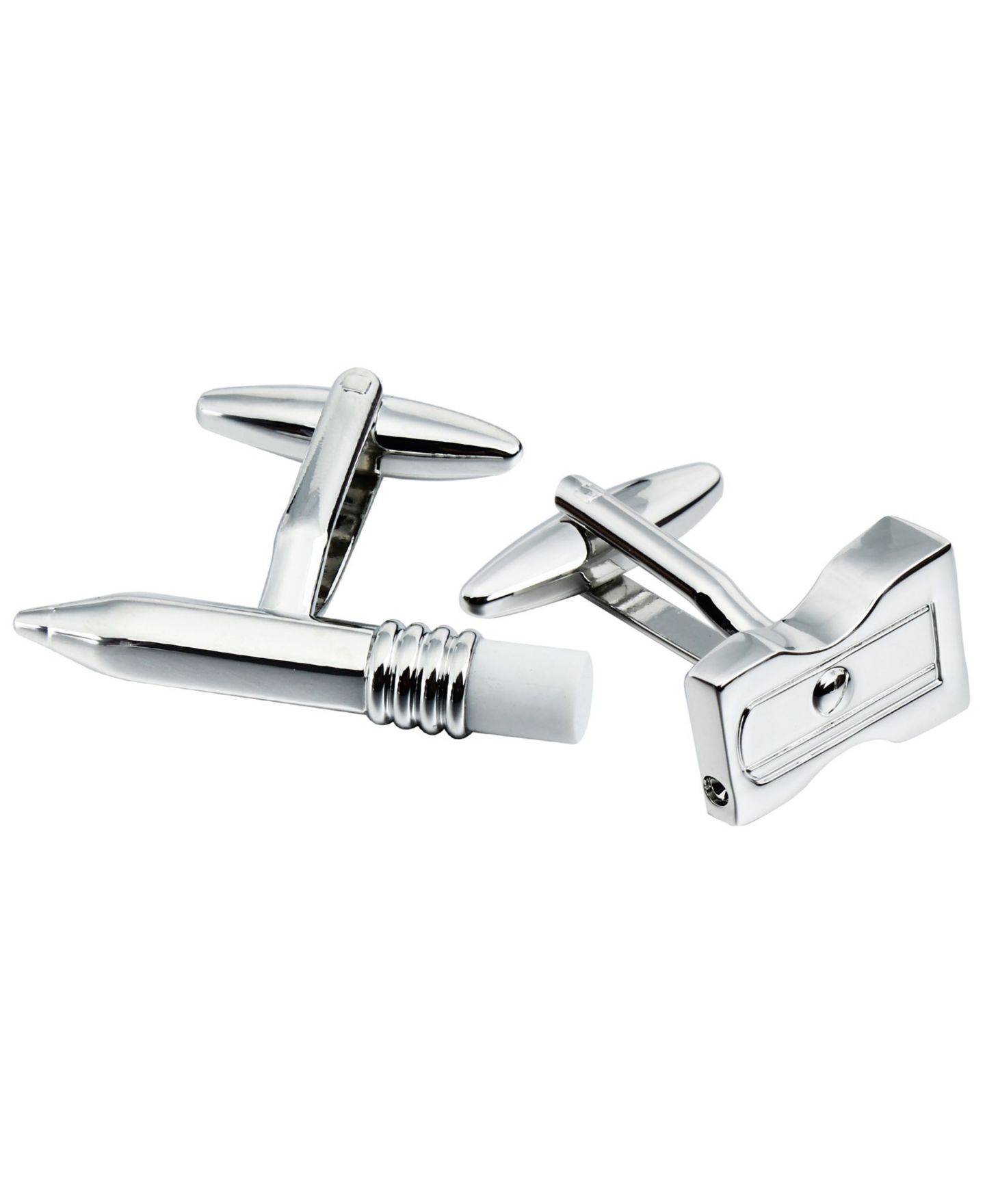 Мужские запонки Rhona Sutton Sutton Silver-Tone Pencil And Sharpener Cufflinks, цвет: Серебряный — фото 1