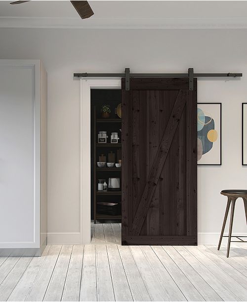Northbeam Farm Style Sliding Door Distressed Smoke Finish