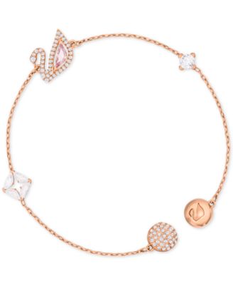 Remix Rose Gold-Tone Crystal Swan Magnetic Bracelet