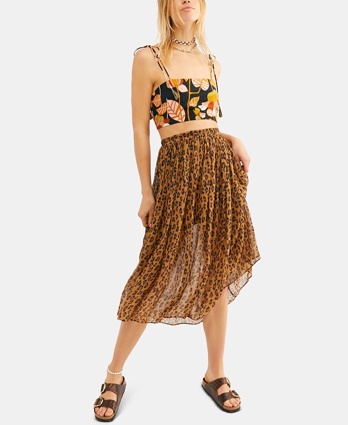 Free people top leopard print skirt