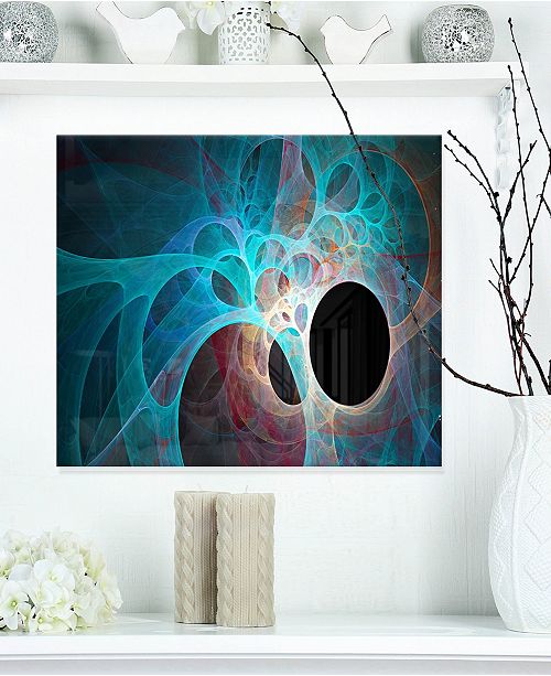 Design Art Designart Fractal Angel Wings In Blue Abstract Metal