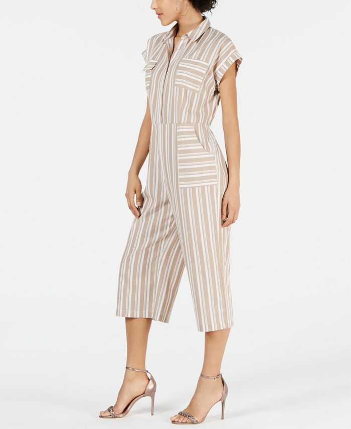 Buy River Island White Petite Stripe Peplum Jumpsuit from Next USA