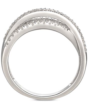 Macy's - Cubic Zirconia Split-Band Ring in Sterling Silver