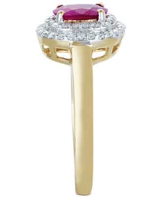 Macy's Ruby (9/10 ct. t.w.) & Diamond (1/4 ct. t.w.) Ring in 10k Gold