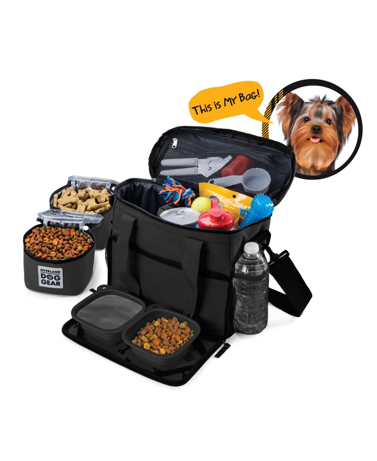 Overland Dog Gear Week Away Bag for Small Dogs - Black