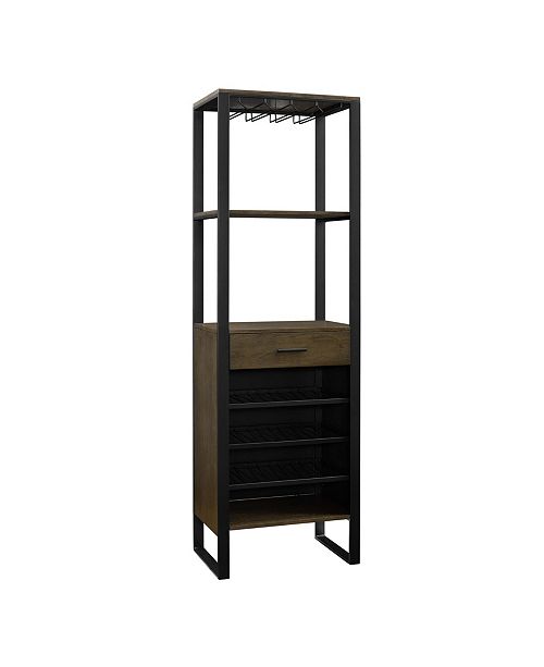 Dorel Living Soto Bar Cabinet With Wine Storage Ash Veneer With