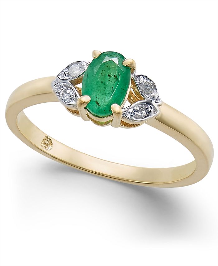 Macy's Emerald (1/2 ct. t.w.) & Diamond Accent Ring in 14k Gold Macy's
