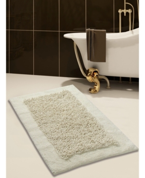 Saffron Fabs Lima 50in x 30in Non-Skid Cotton and Chenille Bath Rug Bedding