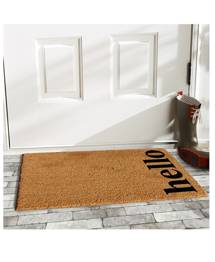 Home & More - Vertical Hello 24" x 36" Coir/Vinyl Doormat