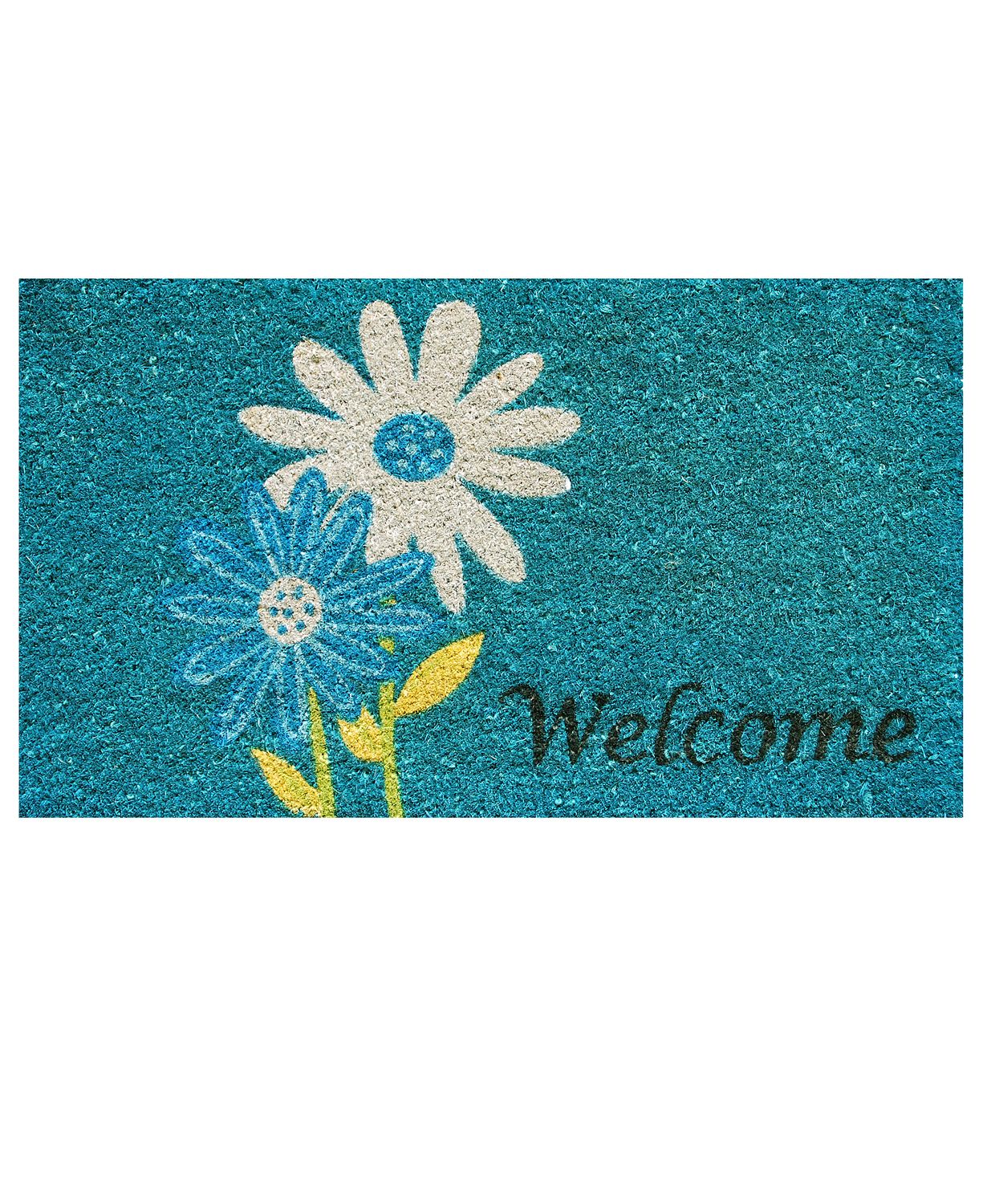 Daisy Welcome Coir/Vinyl Doormat, 17" x 29"