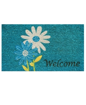 Home & More Daisy Welcome Coir/vinyl Doormat, 17" X 29" In Multi