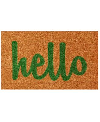 Hello Script Coir/Vinyl Doormat, 17" x 29"
