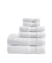 Noble Linens 6 Piece Farmhouse Cotton Bath Towel Set, White