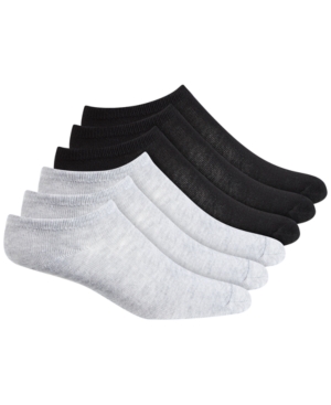 Steve Madden Women's 6-pack Solid Low Cut Socks, Online Only In Black/white